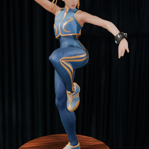 🎲 Chun-Li (Body Suit Street Fighter) 3D Printable STL with Base・ STL ...