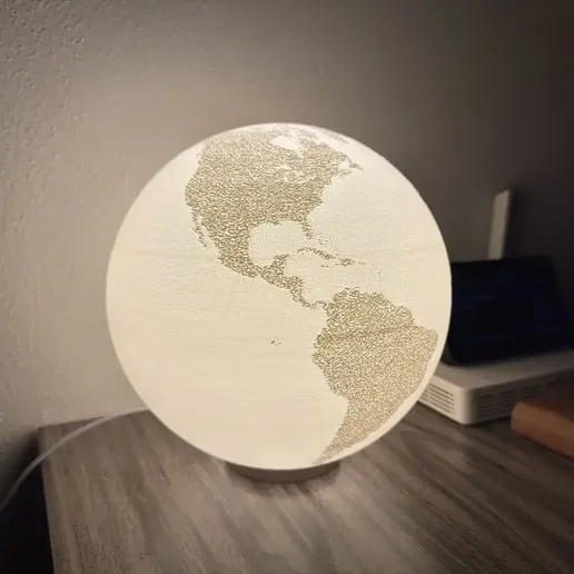 220mm "Lithophane of the Earth" Table Lamp - without stands - E27