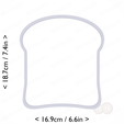 bread_slice~7in-cm-inch-top.png Bread Slice Cookie Cutter 7in / 17.8cm