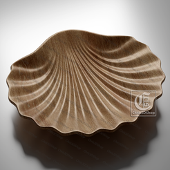 Watermark.png Seashell Tray - 3D STL Model for CNC Routers