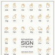 Oo Pp American SIGN Language alphabet sheet Ff ul Rr w ef ZZ Sign - Hand sign language alphabet