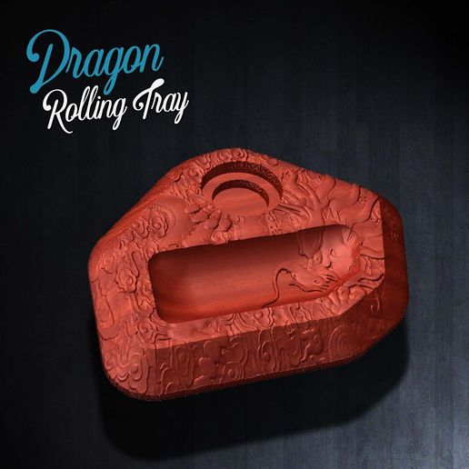 🚬 Rolling tray cigarette Dragon・ 3D File for ・Cults
