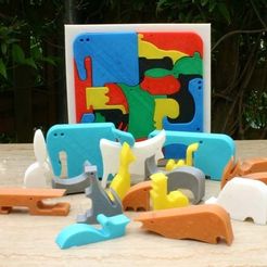 18animals1.jpg Free STL file 18animals puzzle・3D print model to download
