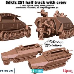 Sdkfz251-1.jpg Fichier 3D Sdkfz 251 with crew - 28mm・Modèle à télécharger et à imprimer en 3D