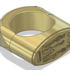 Screenshot_2021-04-04_180649.jpg Fichier 3D gratuit Bague de doigt représentant le roi Akhénaton et la reine Néfertiti sous les traits de Shou et Tefnout.・Design pour imprimante 3D à télécharger