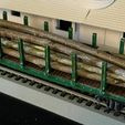 IMG_7397.JPG HO Scale 45ft Flatbed Log Hopper Train Car