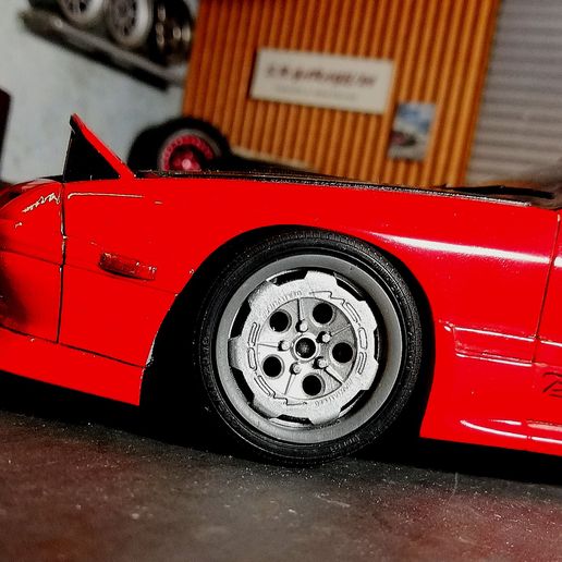 Ms02 Rims Descargar archivo STL 1/24 ESCALA Rueda Mazdaspeed MS-02 de 18