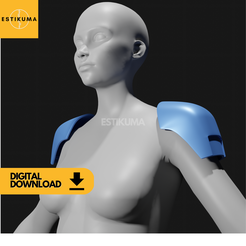 1.png 3D file Koska Reeves Star Wars Character Shoulder Armor Digital 3D Model (download) - STL ONLY・3D print object to download