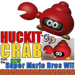 Huckit-Crab-IMG.jpg Archivo STL Cangrejo Huckit Enemigo del videojuego New Super Mario Bros Wii Nintendo・Diseño para descargar y imprimir en 3D