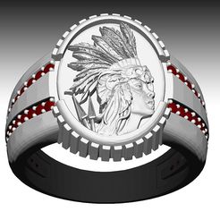 9.jpg Archivo STL Anillo indio joyas de plata oro imprimible modelo 3D・Diseño de impresora 3D para descargar