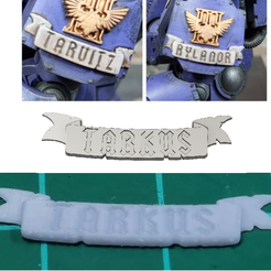 Space-Marine-Scroll.png Free STL file Editable Text Scroll for Space Marine Vehicles・Object to download and to 3D print