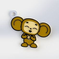 2.1.jpg Файл STL Упаковка 4 брелка "Чебурашка" (брелок "Чебурашка")・Модель для печати в 3D скачать