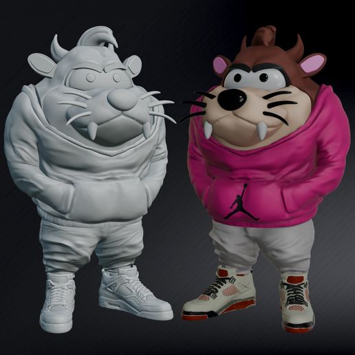 Taz-Mania_UrbanV1_Cover_7_Compa_.jpg Taz-Mania Urban Vibes / Urban Jordan Style From Looney Tunes 🐗, ( Multi-Parts && 3MF Shoes )