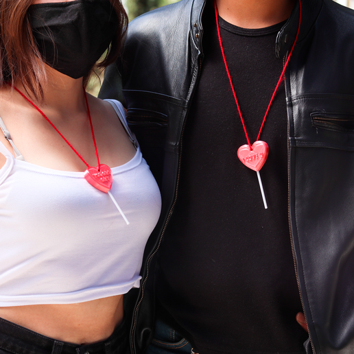 Heart lollipop necklace 3D model