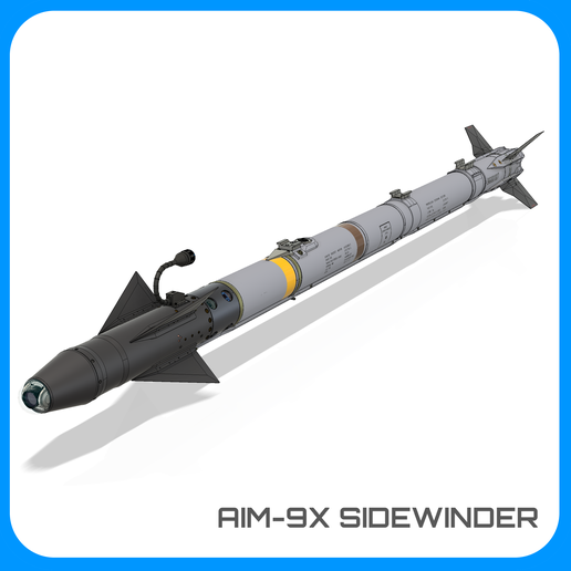 🚀 AIM-9X Sidewinder + LAU-105 Rail – Full-Scale Replica 3D