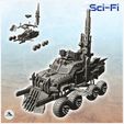 1-PREM.jpg Large eight-wheeled pick-up with missile launcher and artillery gun (3) - Future Sci-Fi SF Post apocalyptic Tabletop Scifi