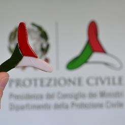protciv.jpg Free STL file Portachiavi Protezione Civile Nazionale Italiana・Design to download and 3D print