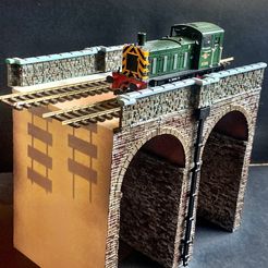 New-front-pic.jpg Archivo STL Viaducto , cualquier longitud, cualquier escala, vía única o doble・Objeto de impresión 3D para descargar