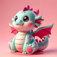 Cute-fat-pink-dragon.png Cute Pink Dragon 3D print model