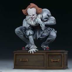 Pennywise_STL-3.jpg Archivo 3D Película IT Escultura 3D de Pennywise・Idea de impresión 3D para descargar