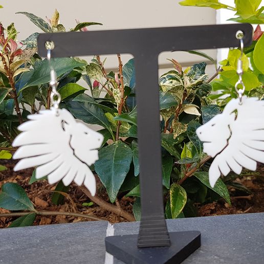 Lion Earrings 3D model