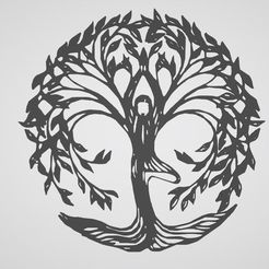 arbre de vie femme.JPG Fichier STL sticker arbre de vie femme, woman life tree・Objet imprimable en 3D à télécharger