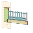Brick-Wall-Metal-Fence-9.png Model Railway Brick Wall with Metal Railings