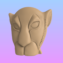 Con soportes.png Fichier STL Nala - Le Roi Lion - Masque・Plan pour impression 3D à télécharger