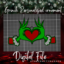 Grinch-ornament.png Grinch mano con corazón Adorno / adorno de navidad / grinch decoración