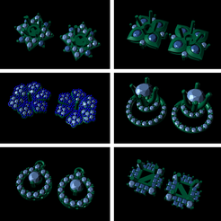 Untitled-1.png Fichier 3D Boucles d'oreilles femmes diamantées 3dm STL Model・Plan imprimable en 3D à télécharger