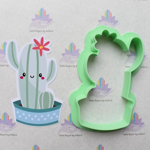 Satz 3 kawaii Kaktus Keksausstecher STL Datei fr 3D-DruckCults