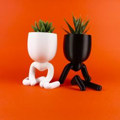 planter_1.jpg STL file Pack Two Little Man Planters・Model to download and 3D print