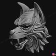 10.jpg Wolf Mask - Japanese Samurai Mask - Oni Tiger Mask - Halloween 3D print model