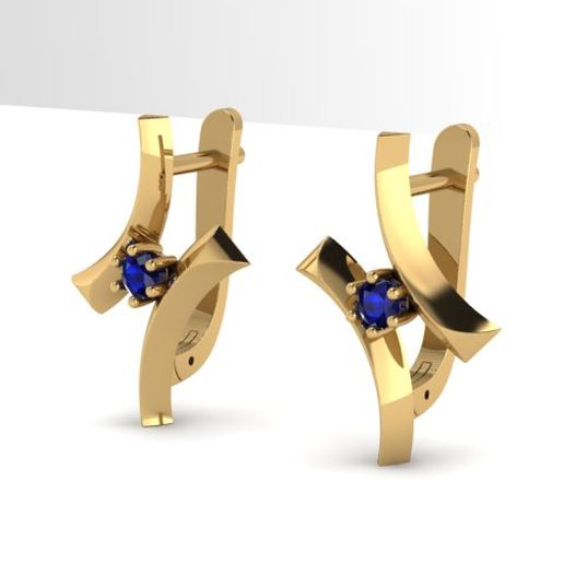 Earrings Sapphire 3D model