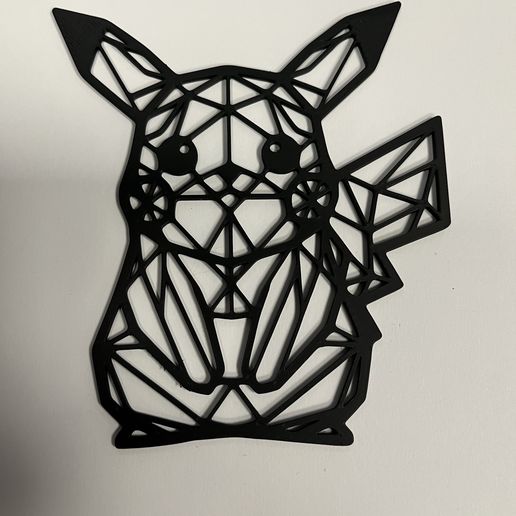 🎨 geometric Pikachu wall art・ 3MF File for 3D printing・Cults