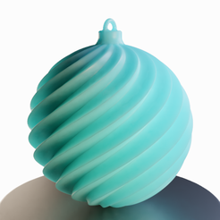07.png STL-Datei Twisted' Christmas ball kostenlos・Design für 3D-Drucker zum herunterladen