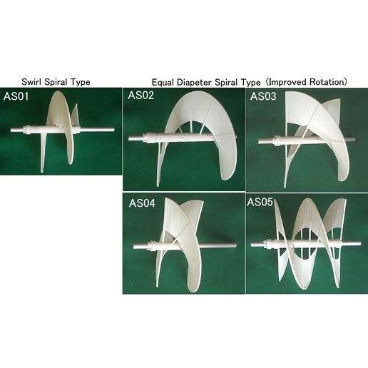 Aerial Screw Rotor Set for "Simple Propulsion Rotor Tester" - 3D model önizlemesi