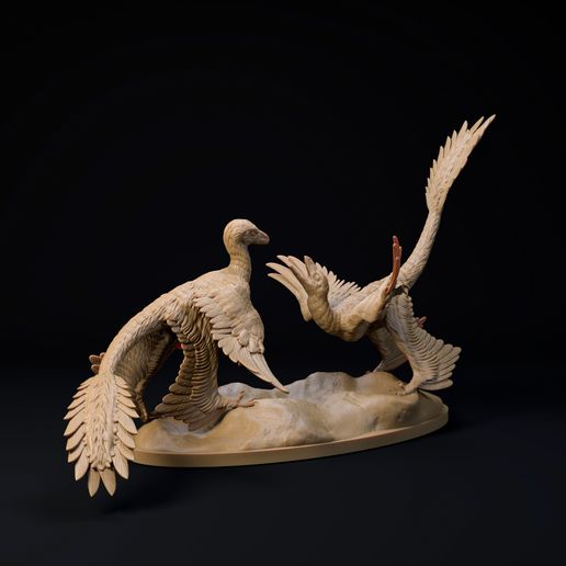 🦖 Microraptors courting 1-6 scale pre-supported dinosaur・ 3D File for ...