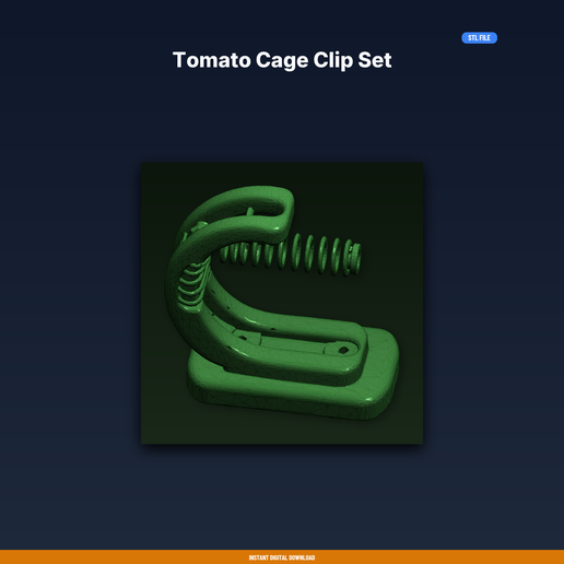 Tomato Cage Clip Set - 3D Printable STL File