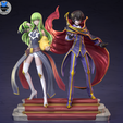 CC-and-Lelouch_Main.png Lelouch and C.C - Code Geass Anime Figurine STL for 3D Printing