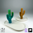 Cactus-Ring-Holder-01.png Datei STL Kaktus-Schmuck-Organizer・Modell für 3D-Druck zum herunterladen