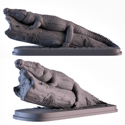001.png STL-Datei Krokodil im Baum・Design zum Herunterladen und 3D-Drucken