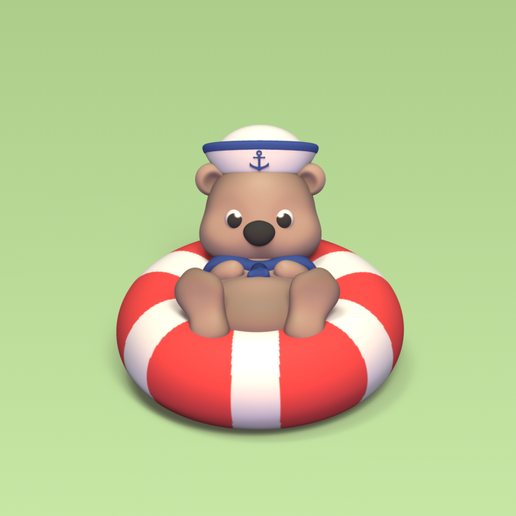 Otter on teh Pool Float 3D model