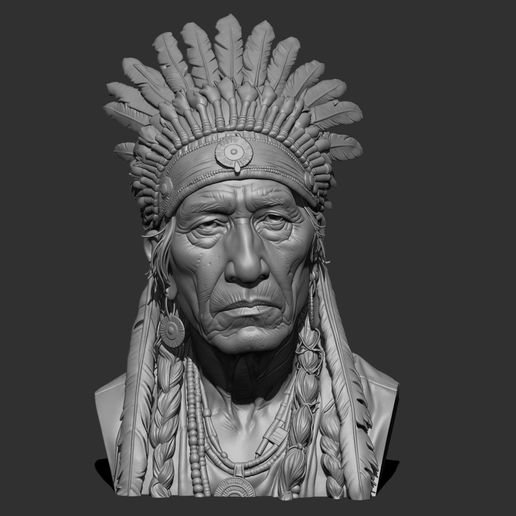 Native American Warrior Bust