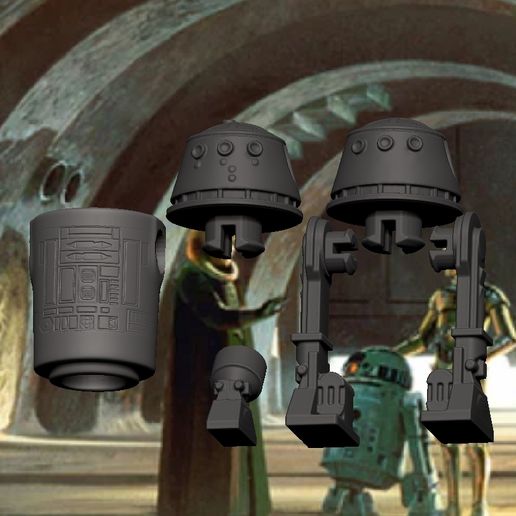 screenshot.6036.jpg Star Wars The Mandalorian . R5-D4 droid .3D action figure .OBJ Kenner style.