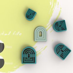 short-ar-with-lines.jpg Datei STL Kurzer Bogen mit Linien Polymer Clay Ausstecher | Geometrisch | Digitale STL-Datei | 4 Größen | 2 Ausstecherversionen・Modell für 3D-Druck zum herunterladen