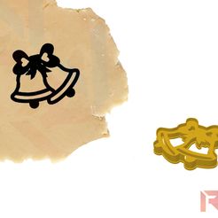 jingle_bell_cookie_cutter_clay_embosser_3d_printed.jpg Файл STL Высечка для печенья "Колокольчики джингл・Модель для печати в 3D скачать