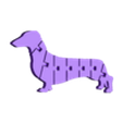 Flexi Dachshund Fidgit.stl Flexi Dachshund Sausage Wiener Dog Keyring Fidget Display Frenchie Silhouette Articulated
