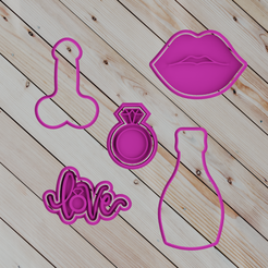 1.png Файл STL Набор для счастливого девичника COOKIE CUTTER・Шаблон для 3D-печати для загрузки