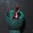 3.png Drogon egg incense holder incense burner Dragon Got Game of thrones smoky dragon smoke